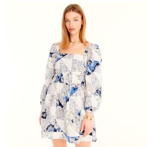 J.Crew Squareneck cotton voile dress in patchwork floral